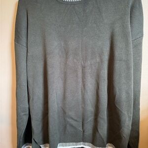 Fashion Olive Sweater and Pants with Cream Stripes